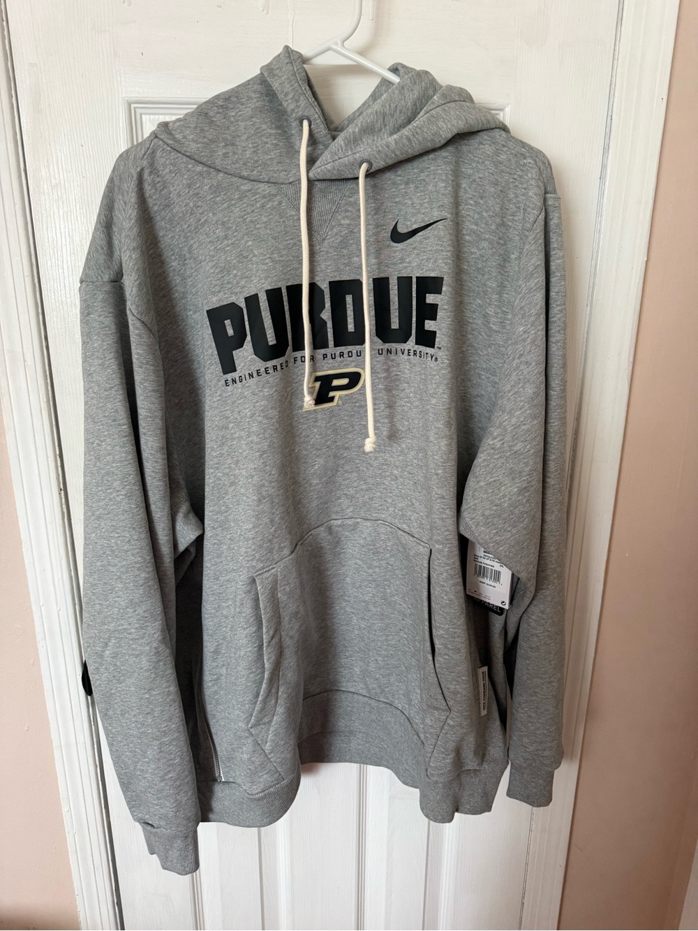 NWT Nike Purdue Boilermakers Gray Pullover Hoodie Sweatshirt Size XXL (368)